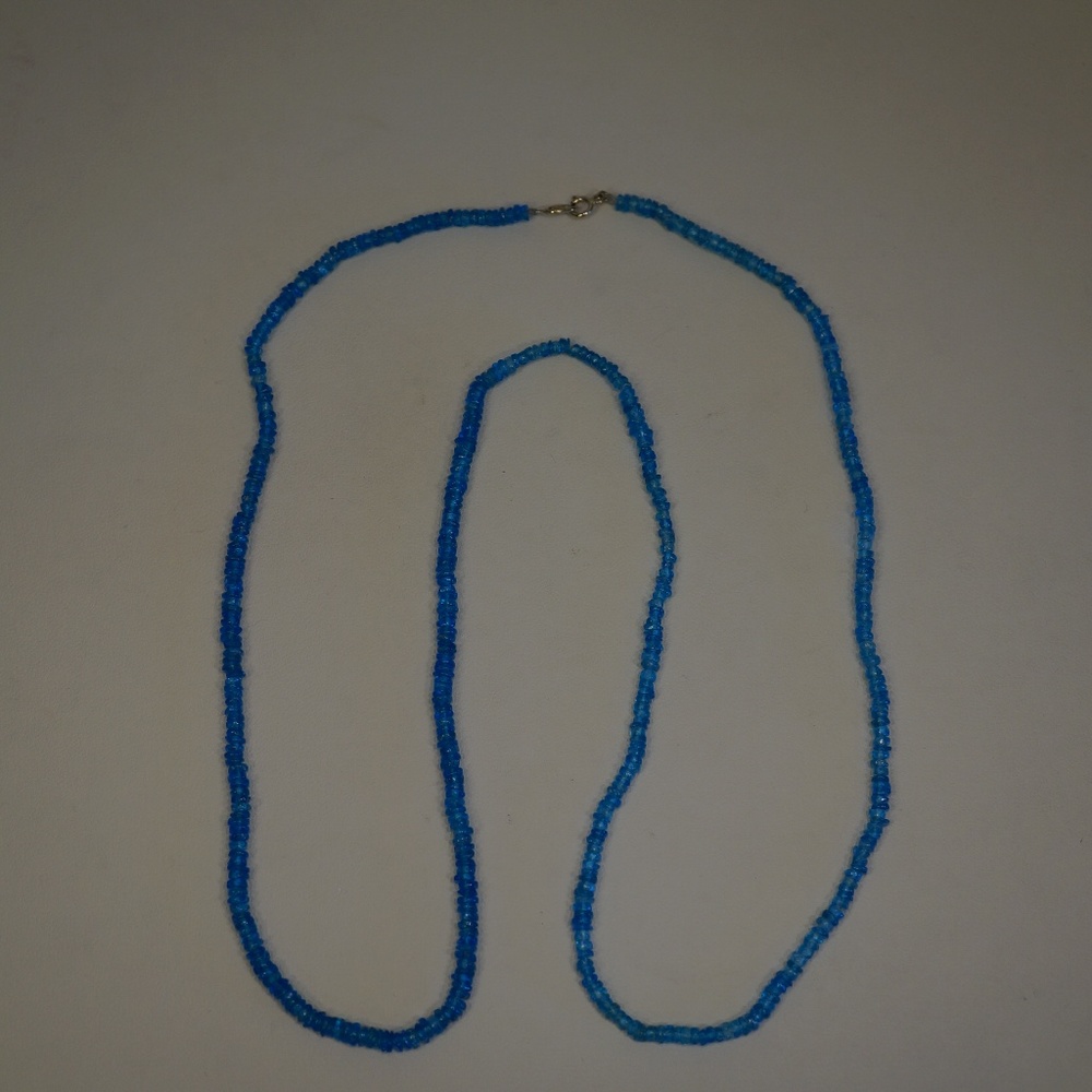 25" 3.5mm Rondelle Cut Genuine Blue Topaz Necklace